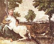 Domenico Zampieri A Virgin with a Unicorn, oil painting on canvas